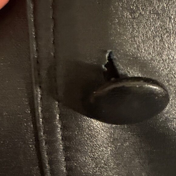 Luxurious Black Leather Jacket with Fur Trim (fur trim sold separately) - Picture 9 of 10